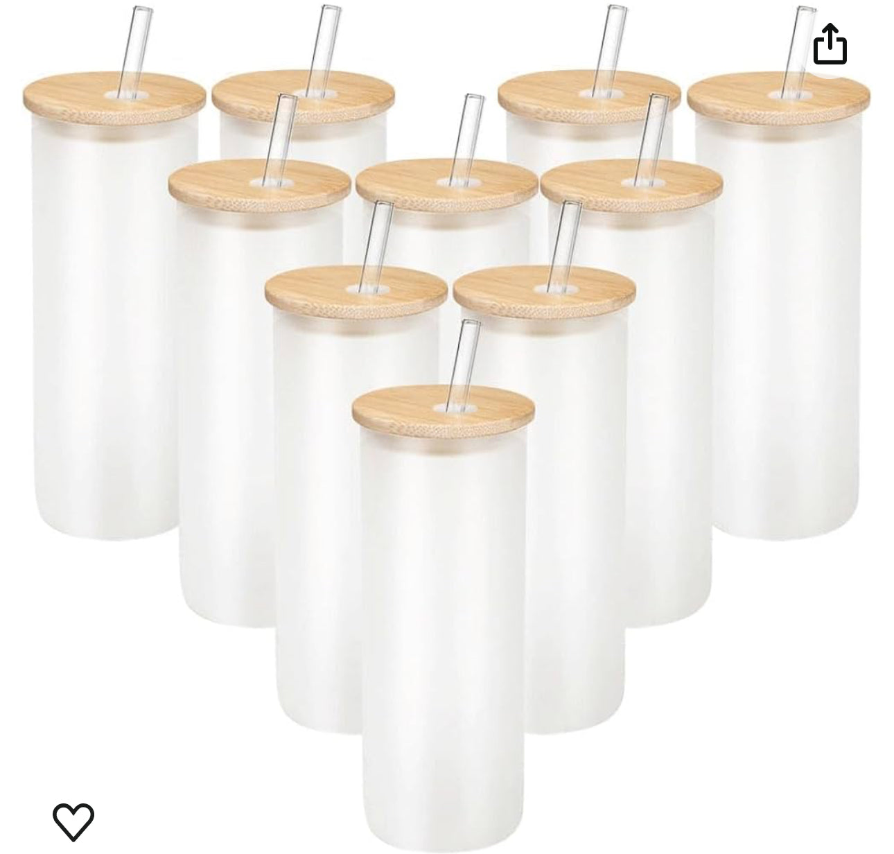 Vaso Esmerilado con tapa de Bamboo